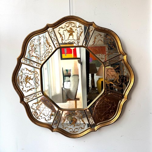 Round Verre Eglomise Mirror