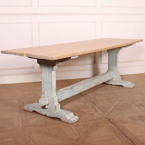 Large Swedish Painted Trestle Table
