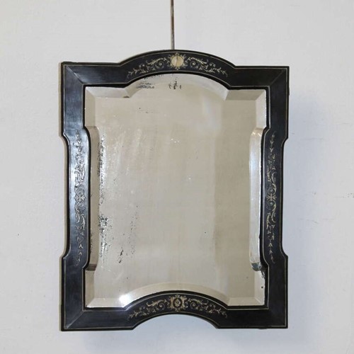 Small Antique French Ebonised Mirror