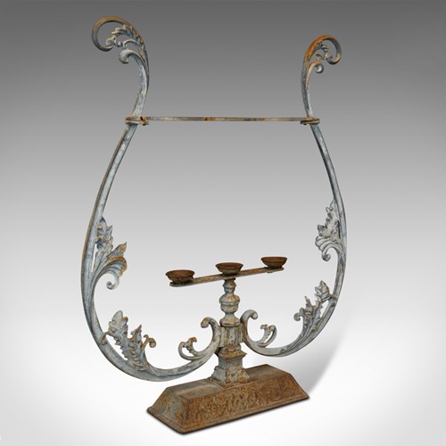 Vintage Outdoor Stand, French, Cast Iron, Planter, Stick, Art Nouveau, C.1950