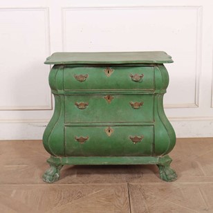 Dutch Painted Bombe Commode