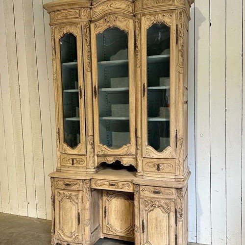 French bleached carved oak cabinet circa 1860