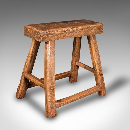 Small Antique Craftsman's Stool, English, Oak, Provincial, Georgian, Circa 1800