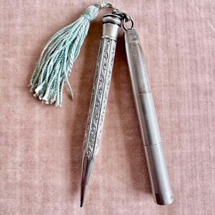 Victorian Silver Plated Needle Case...