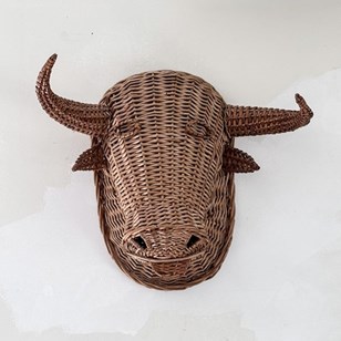 French Wicker Bull’S Head, Mid-20Th...
