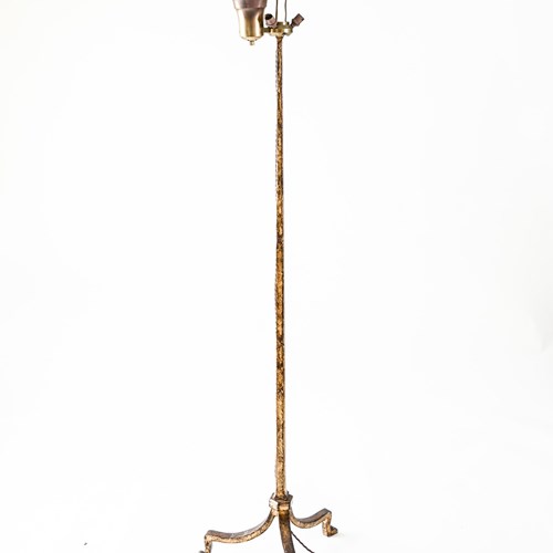 Gilded Wrought Iron Floor Lamp By Maison Ramsay Circa 1940