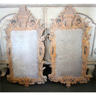 Pair of  Painted Tromp L'oeil  Mirrors 