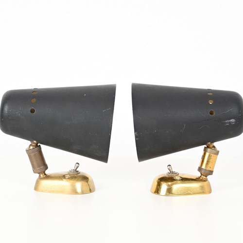 Pair Of Stilnovo Style Cone Shaped Wall Appliques