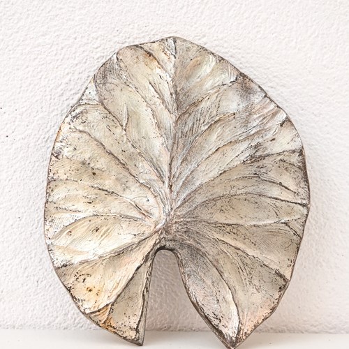 Mid Century Silvered Bronze Lily Leaf By Chrystaine Charles