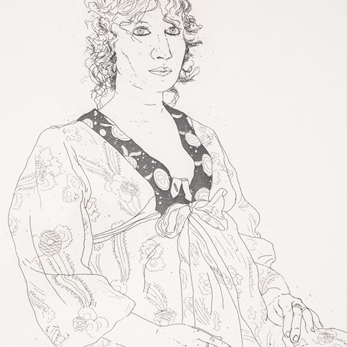 Original David Hockney etching of Celia Birtwell