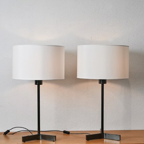 Pair Of Roger Fatus Model 6111 Table Lamps By Disderot