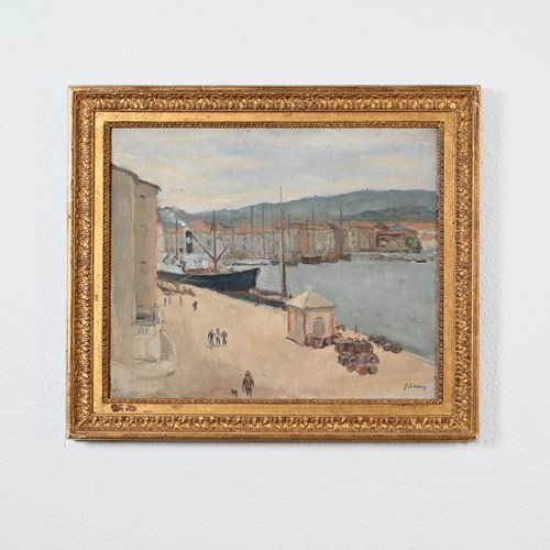Le Port De Saint-Tropez, Oil On Canvas By Jacques Salomon, 1930