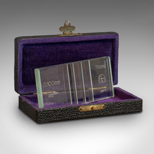 Vintage Cell Counting Slide, German, Glass, Hemacytometer, Franke and Heidecke