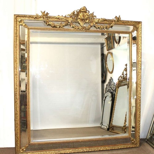 Magnificent Very Large Antique Cushioned Mirror