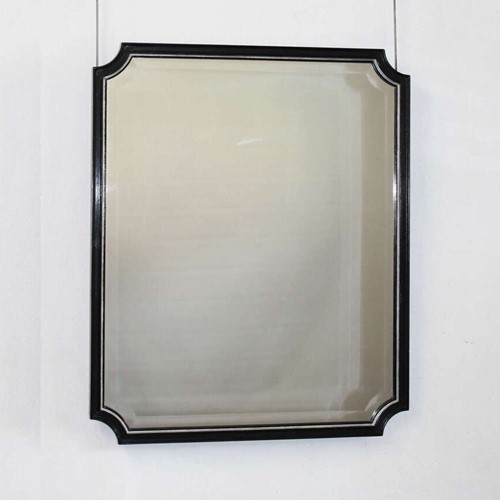 Bevelled Ebonised And Silverleafed 1940S Mirror