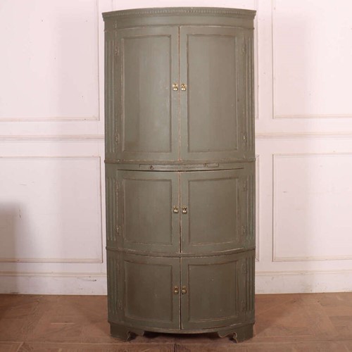 English Bowfronted Corner Cupboard