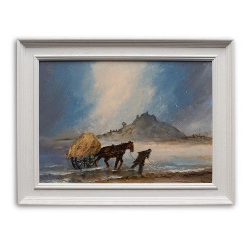 Framed Landscape, Oil Painting, Equine, St Michael's Mount, Art, Original