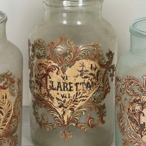 Three Large Italian Apothecary Jars