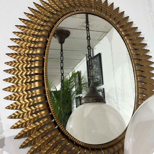 Spanish Metal Starburst Mirror 1950'S