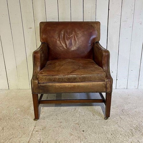 English leather library chair circa 1830