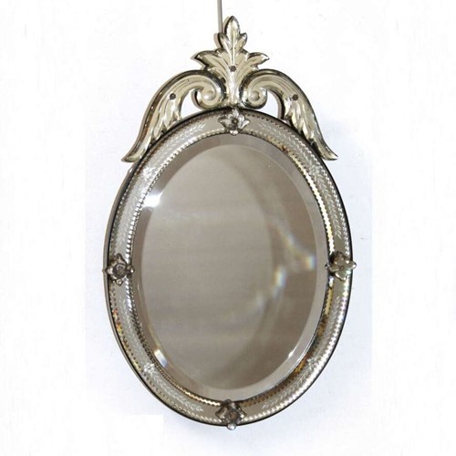 Charming Little Decorative Antique Oval Venetian