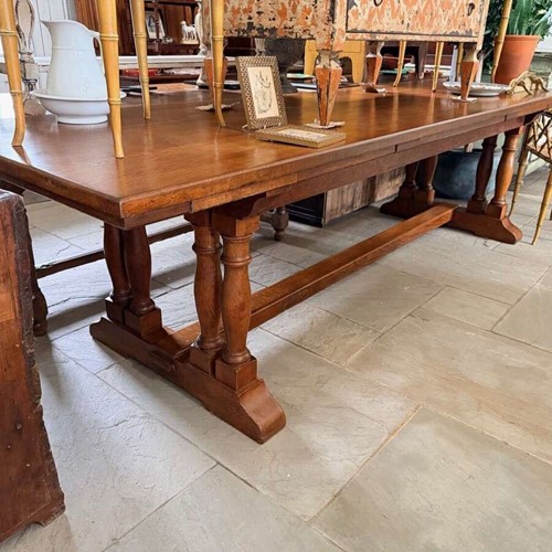 Large English oak refectory table circa 1900