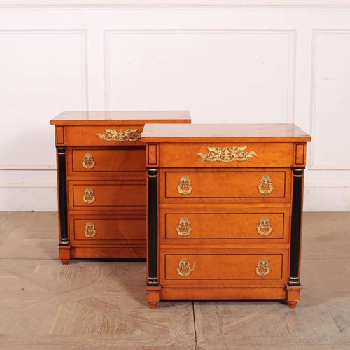 Pair of Dutch Empire Style Bedside Chests