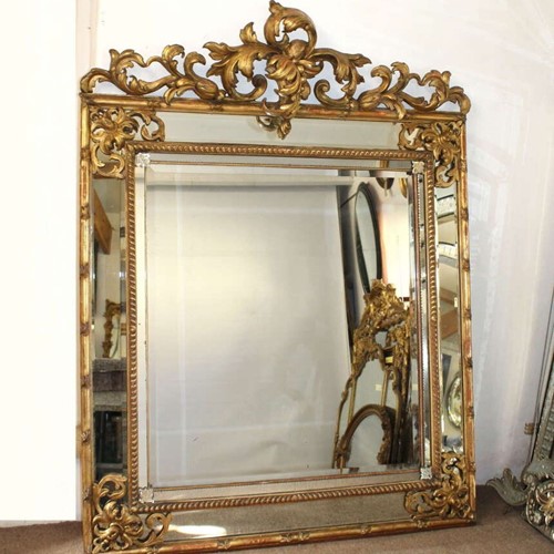 Magnificent Large Antique French Giltwood Mirror