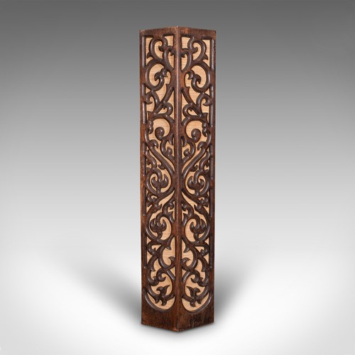 Vintage Hexagonal Stand, Oriental Rattan, Decorative Podium, Mid Century, C.1960