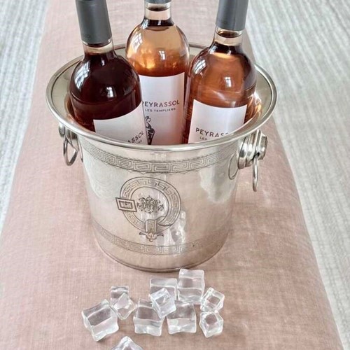 Victorian French Engraved Triple Bottle Champagne Wine Bucket Cooler