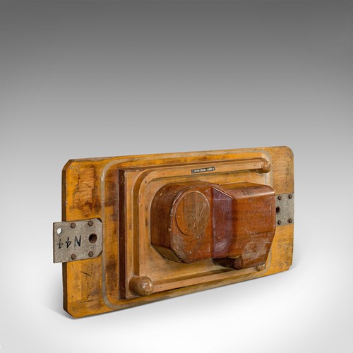 Vintage Factory Pattern, English, Mahogany, Industrial, Mould, Wall, Decorative