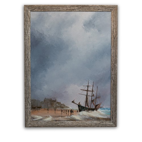 Framed Cornish Landscape, Oil Painting, Marine, Cornwall, Beach, Art, Original