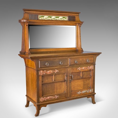 Antique Sideboard, English Oak, Arts & Crafts Cabinet, Liberty Taste, Circa 1900