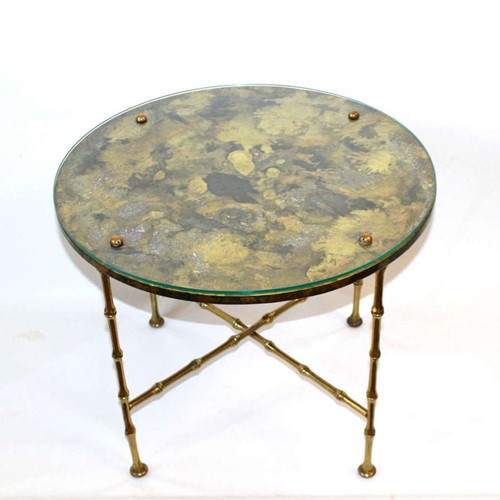 Vintage Circular Table With Decorative Top