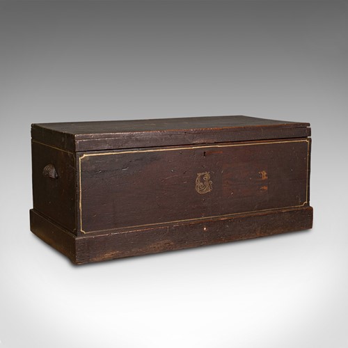 Antique Merchant's Tool Chest, English, Pine, Craftsman's Trunk, Victorian, 1900