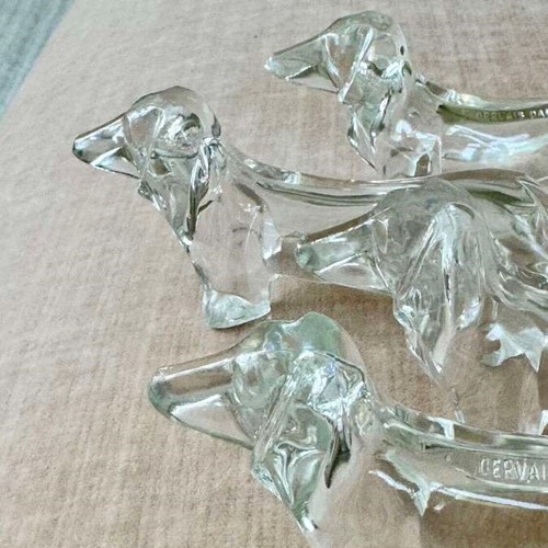 6 Lucite Dacshund Dog Cutlery Knife Rests C1970s