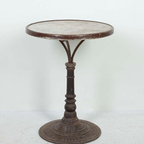 French Cast Iron and Marble Bistro Table c.1900