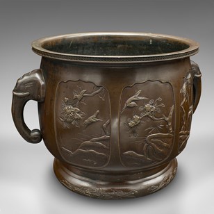 Antique Planter, Japanese, Bronze, ...