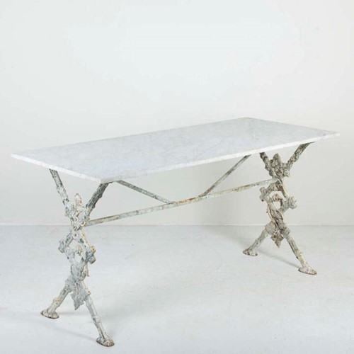 Late 19Th Century French Cast Iron And Marble Table