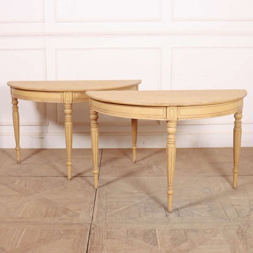Pair of Swedish Painted Console Tables