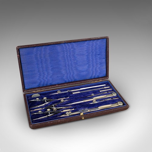 Antique Cartographer's Instrument Set, English, Surveyor's Tool Case, Circa 1920
