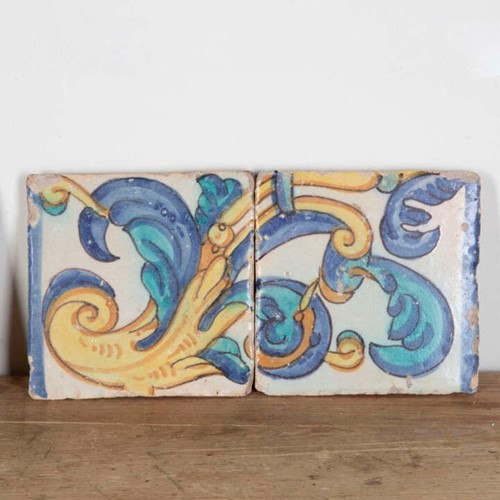 Four Early 18th Century Spanish Tiles