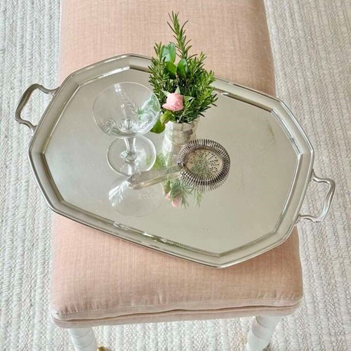 Art Deco Silver Plated Oblong Serving Tray By William Suckling Ltd