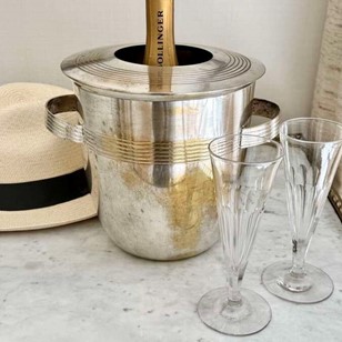 Patinated Art Deco Style Wine Coole...