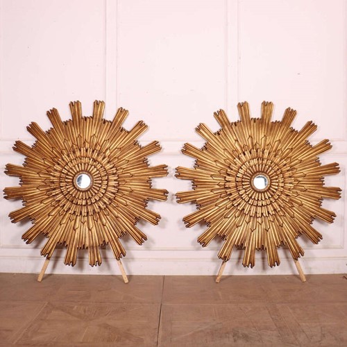 Pair of Italian Sunburst Mirrors