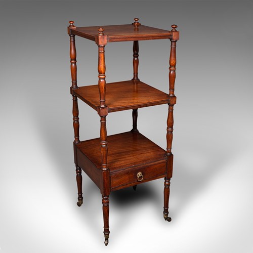 Antique 3 Tier Whatnot, English, Open Display Stand, Late Georgian, Circa 1800