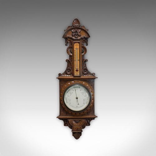 Vintage Factory Barometer, English, Oak, Banjo, Official, Factory Act 1937