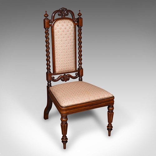 Antique Morning Room Chair, English, Silk Cotton, Side Seat, William IV, C.1835