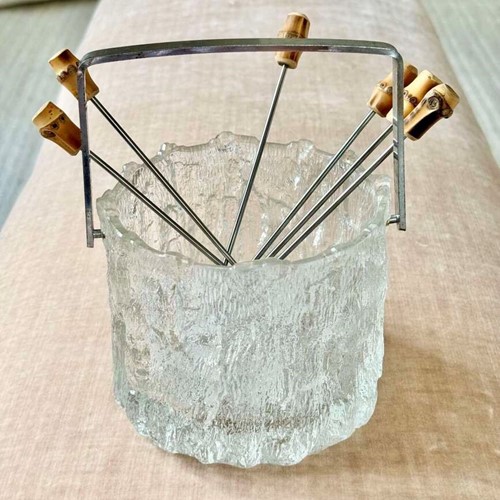 Icicle glass ice bucket by Tapio Wirkkala for Littala C1970