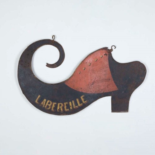Early 20Th Century Tole Shoemaker's Trade Sign